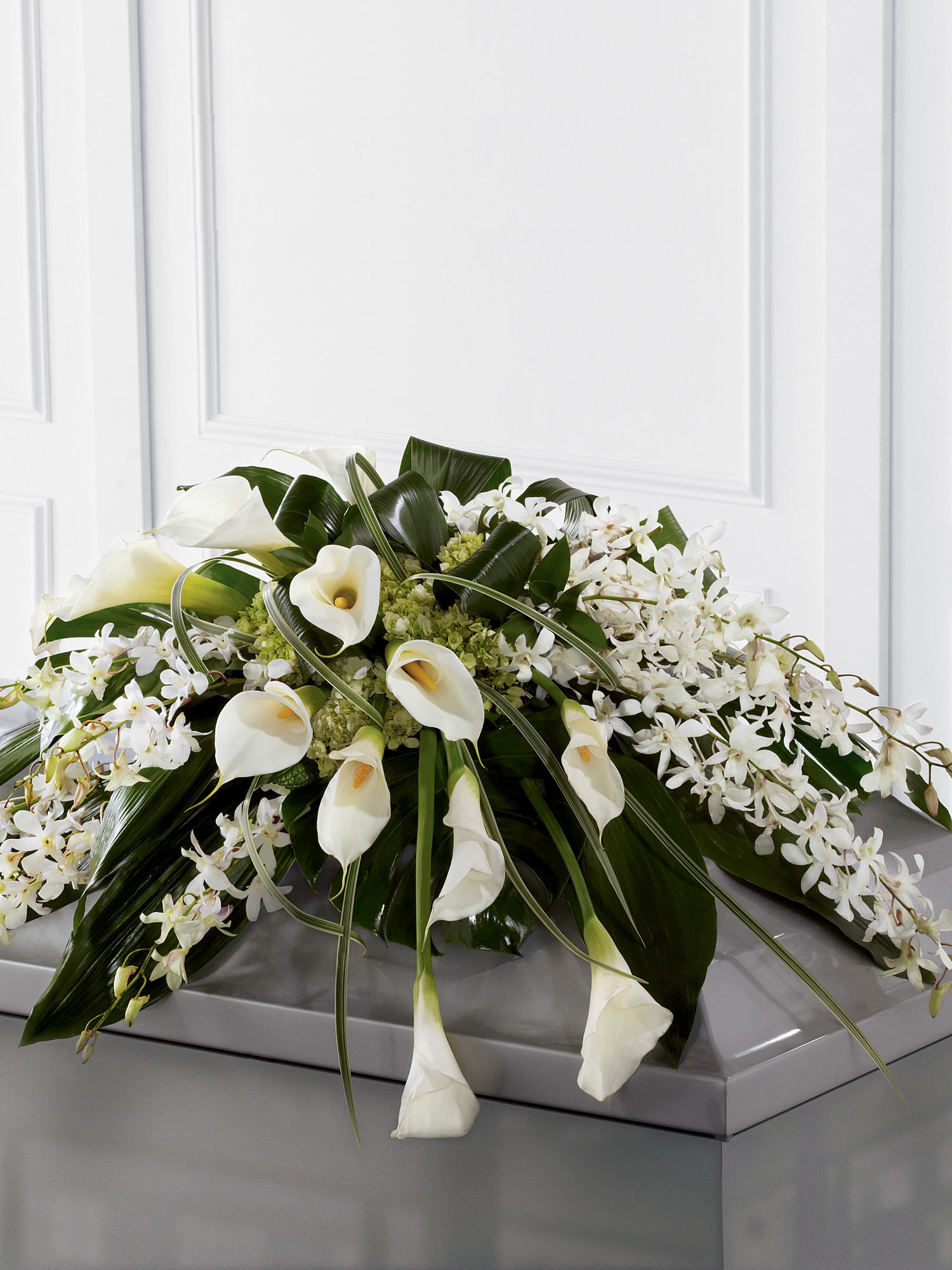 CALLA LILY & ORCHID CASKET SPRAY