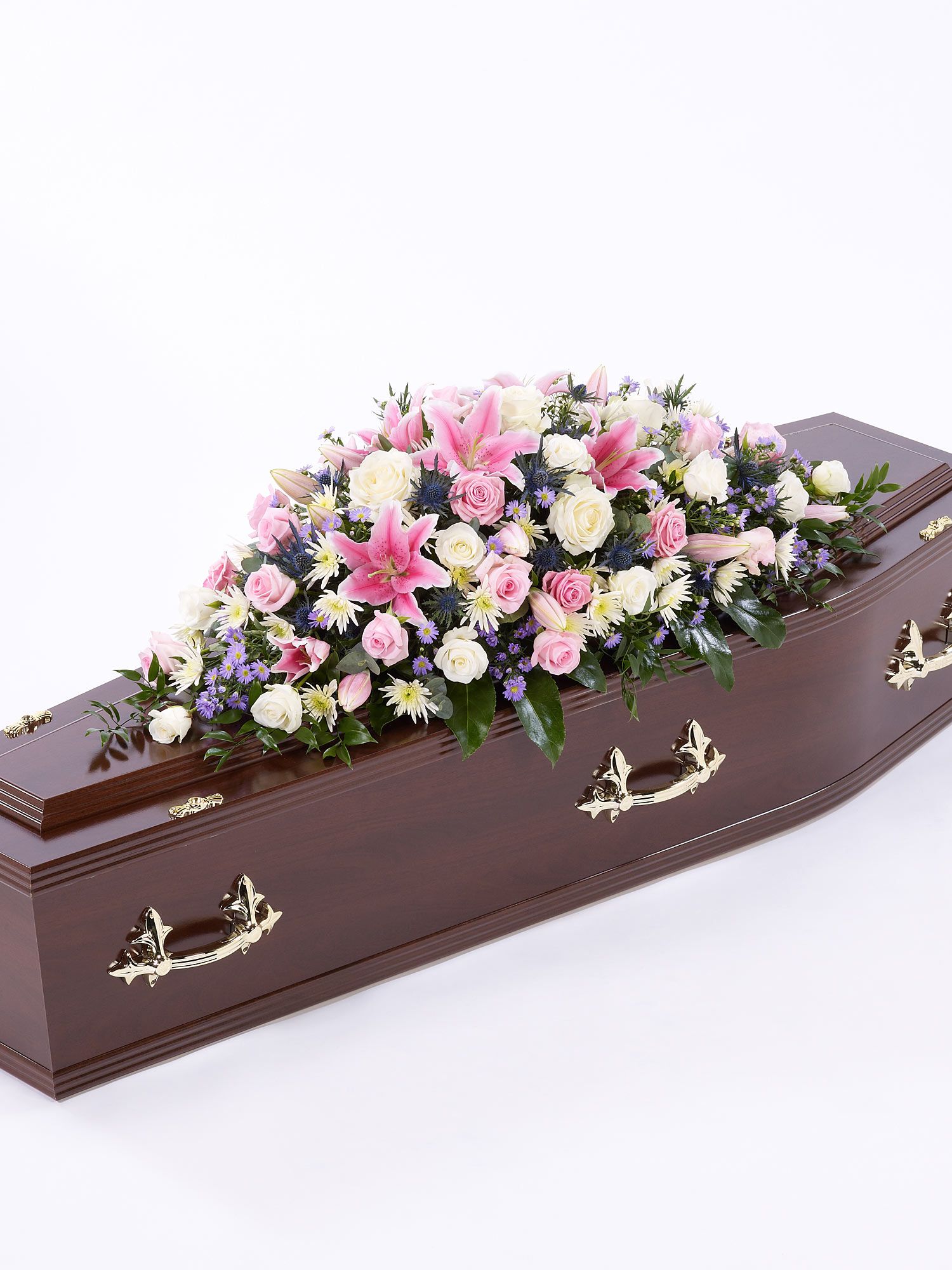 ROSE AND ERYNGIUM CASKET SPRAY