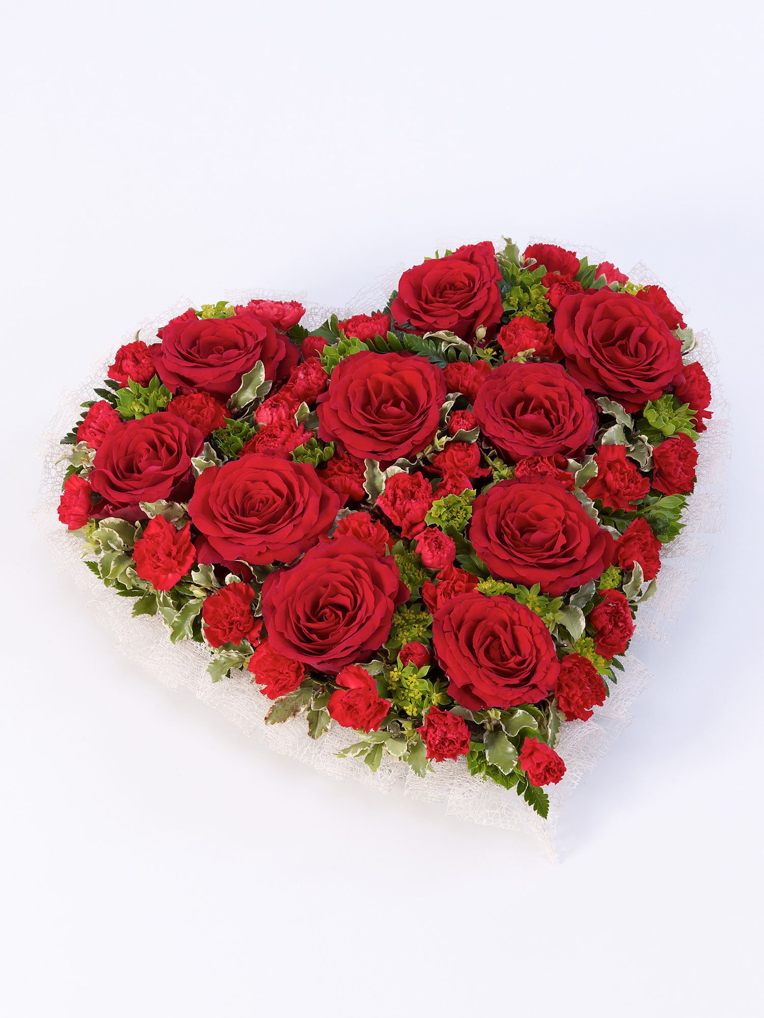 RED ROSE AND CARNATION HEART
